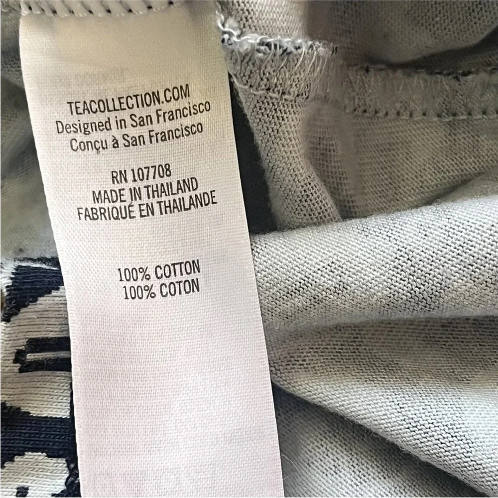 Tea Collection Gray and Blue Casual Long Sleeve Dress